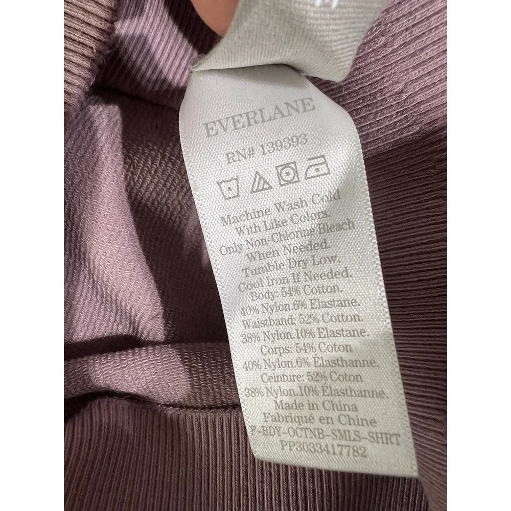 Everlane Seamless Ribbed Biker Short High Waist Lilac Pink Pale Purple XS/S